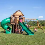 Backyard Discovery Cedar Cove Wooden Swing Set with Dual Slides & Playhouse - Image 4