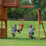 Backyard Discovery Skyfort II Wooden Swing Set with Wave Slide - Image 3