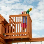 Backyard Discovery Skyfort II Wooden Swing Set with Wave Slide - Image 7