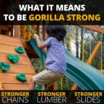 Gorilla Playsets Empire Extreme Wooden Swing Set with Monkey Bars, Clatter Bridge, and 3 Slides - Image 3