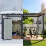 6×8 Metal Storage Shed with 7×8 Pergola Covered Porch - Image 4
