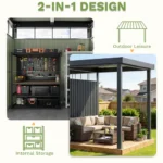 6×8 Metal Storage Shed with 7×8 Pergola Covered Porch - Image 5
