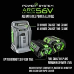 EGO POWER+ 21-Inch 56V Self-Propelled Electric Lawn Mower with Touch Drive, 4.0Ah & 6.0Ah Batteries, and Charger - Image 2