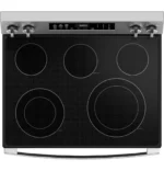 GE 30-inch Freestanding Electric Convection Range with No Preheat Air Fry, WiFi, and EasyWash Oven Tray, Stainless Steel - Image 4