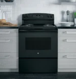 GE 30 Inch Freestanding Electric Range with Self-Clean Oven, Black (JB256DMBB) - Image 3