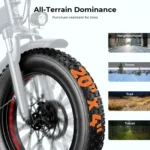 Heybike Mars 2.0 Foldable Fat Tire Electric Bike - 750W Motor, 28 MPH, 45 Mile Range, Grey - Image 6