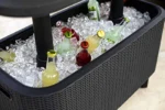 Keter Bevy Bar 2-in-1 Pop-Up Outdoor Cocktail Table & 15.85 Gallon Cooler, Anthracite Grey - Image 2
