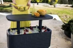 Keter Bevy Bar 2-in-1 Pop-Up Outdoor Cocktail Table & 15.85 Gallon Cooler, Anthracite Grey - Image 3