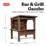 Keter Signature Collection 7.5 x 6.5 ft. Bar Gazebo with Shelves and TV Mount, Pine Brown - Image 3