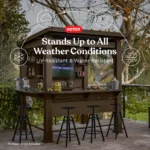 Keter Signature Collection 7.5 x 6.5 ft. Bar Gazebo with Shelves and TV Mount, Pine Brown - Image 4