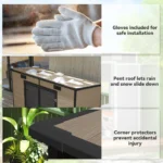 Outsunny 8'×4' Outdoor Storage Shed Light Brown Resin - Image 10