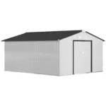 Outsunny Outdoor Storage Shed White 11'×13' Galvanized Steel