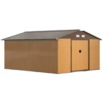 Outsunny Outdoor Storage Shed Yellow 11'×13' Galvanized Steel