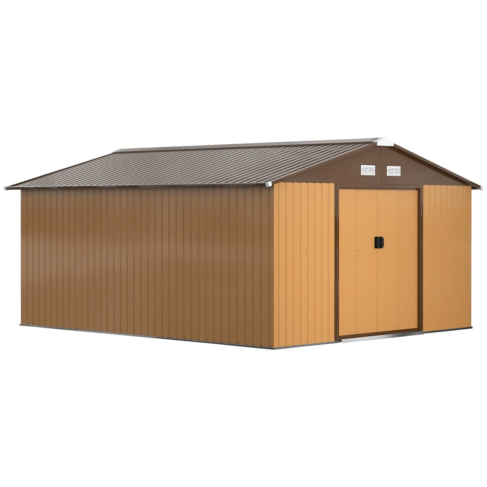 fashodre-llc-fashodre-llc-outsunny-outdoor-storage-shed-yellow-11-13-galvanized-steel-01-20260725084024-62b7e4ec.webp Outsunny Outdoor Storage Shed Yellow 11'×13' Galvanized Steel - Image 1