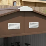 Outsunny Outdoor Storage Shed Yellow 11'×13' Galvanized Steel - Image 10