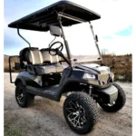 Terminator 48V Electric Golf Cart - Four Seater with Flip Seat and Custom Rims, Black