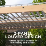 Yardistry Structures 10×12 Ft Cedar Wood Louvered Pergola, Natural Cedar - Image 7