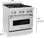 ZLINE 30-Inch Legacy Dual Fuel Range with Gas Cooktop & Electric Convection Oven, Stainless Steel (RA30) - Image 7