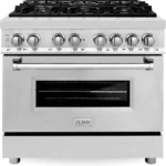 ZLINE 36 in. 4.6 cu. ft. Legacy Dual Fuel Range with 6 Burner Gas Cooktop and Electric Convection Oven in Stainless Steel (RA36)