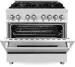 ZLINE 36 in. 4.6 cu. ft. Legacy Dual Fuel Range with 6 Burner Gas Cooktop and Electric Convection Oven in Stainless Steel (RA36) - Image 6