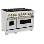ZLINE Autograph Edition 48" 6.0 cu. ft. Dual Fuel Range with Gas Cooktop and Electric Oven, Champagne Bronze Accents - Image 4