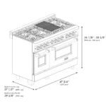 ZLINE Autograph Edition 48" 6.0 cu. ft. Dual Fuel Range with Gas Cooktop and Electric Oven, Champagne Bronze Accents - Image 7
